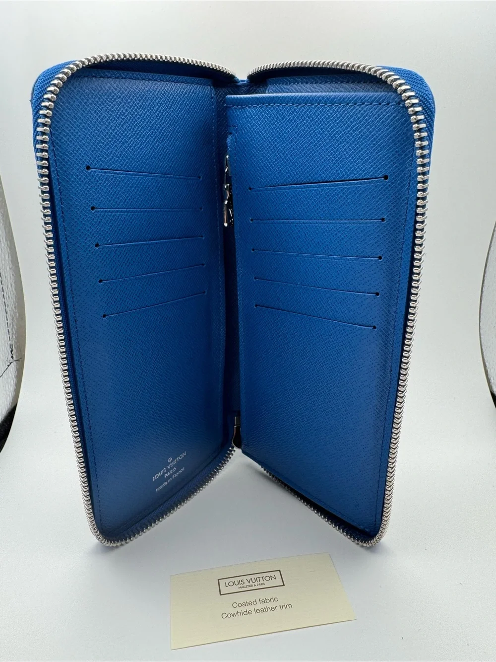 Authentic Louis Vuitton Blue Zip-Around Wallet